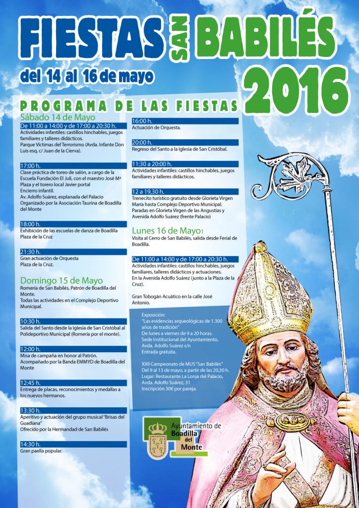 Cartel de Las Fiestas de San Babilés 2016 de Boadilla del Monte