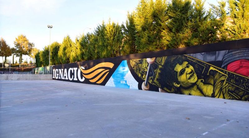 Foto del skate park de Boadilla con alusion a Ignacio Echeverría