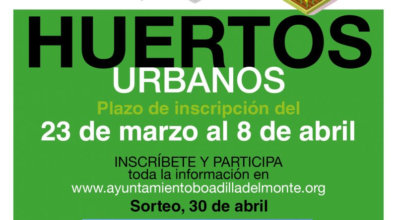 Mañana se abre el plazo de inscripción para la adjudicación de los huertos urbanos