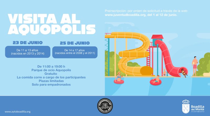 Abierto el plazo para disfrutar de Aquópolis con las salidas juveniles de junio