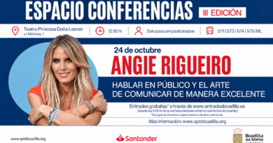 La conferencia de Angie Rigueiro del próximo sábado 24 comenzará a las 12:30 horas