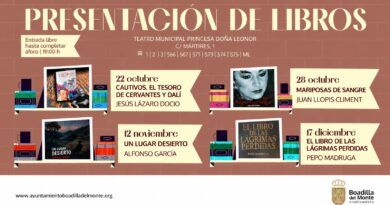 Boadilla acoge cuatro presentaciones de libros entre octubre y diciembre
