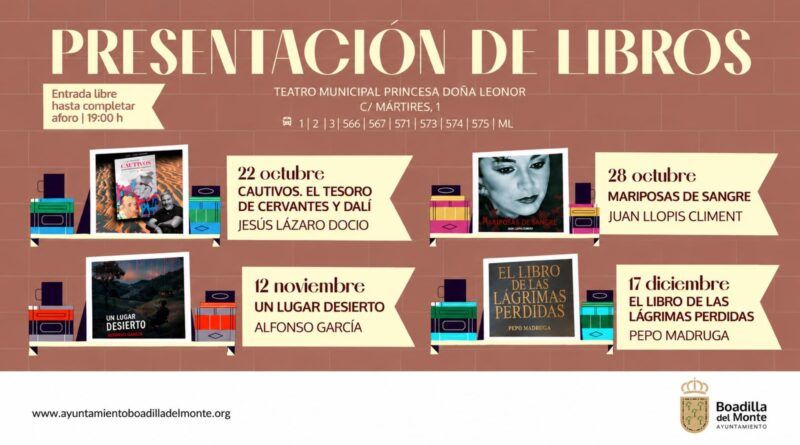 Boadilla acoge cuatro presentaciones de libros entre octubre y diciembre